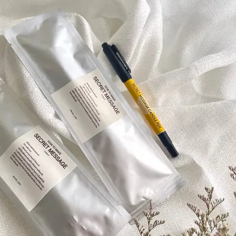 มีวิธีทำแนบไปให้จ้า พร้อมส่ง!!ปากกาเขียนพลาสติกสำหรับทำเทียนหอมซ่อนตัวหนังสือ(แถมฟรีแผ่นพลาสติก10*5cm.)