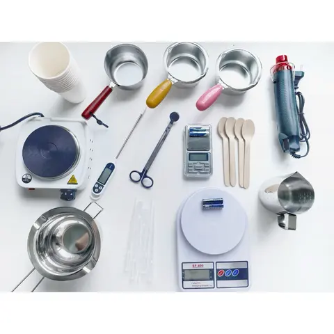 สินค้าใหม่!!! อุปกรณ์การทำเทียนหอม/สบู่/diy/งาน workshopครบชุด แถมฟรี แก้ว+ช้อนไม้