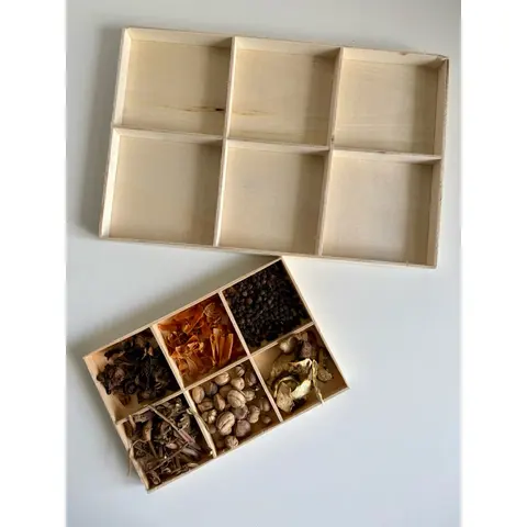 สินค้าใหม่!! ช่องไม้ใส่สมุนไพร ลูกปัด สติ๊กเกอร์ งานdiy สำหรับworkshop ออกบูธ