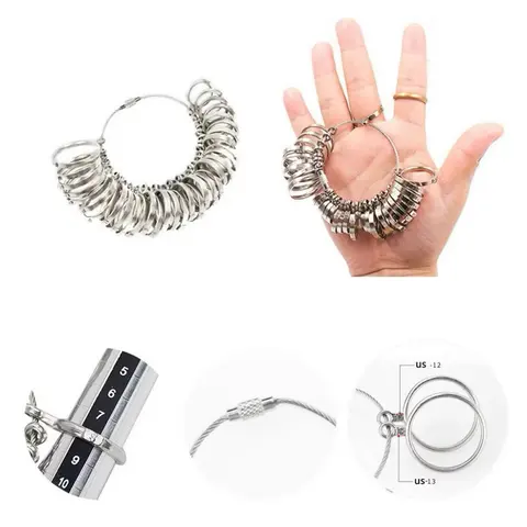 สินค้าใหม่!! พร้อมส่งจากไทยวัดsizeแหวน พวงเหล็กวัดนิ้วเทียบไซส์แหวน ที่วัดขนาดนิ้วมือ มีเลขบอกไซส์แต่ละห่วง